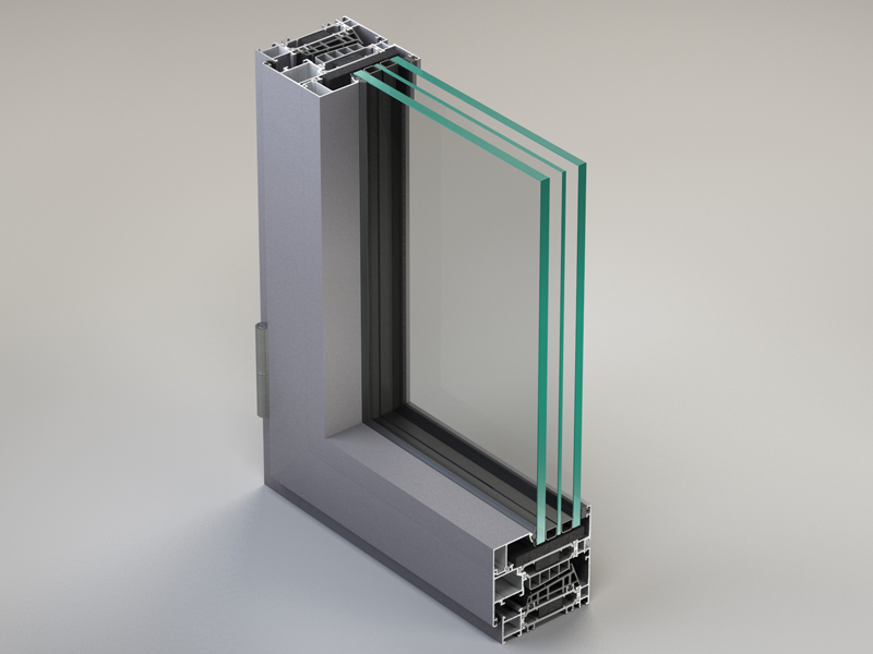 Infissi in alluminio apertura battente Serie NC 90 STH HES