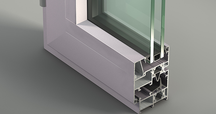 Infissi in alluminio apertura battente Serie NC 50 STH
