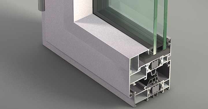 Infissi in alluminio apertura battente Serie NC 65 STH-i