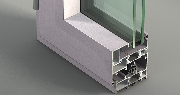Infissi in alluminio apertura battente Serie NC 65 STH