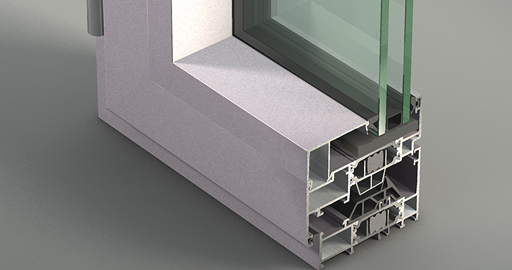 Infissi in alluminio apertura battente Serie NC 75 STH-i