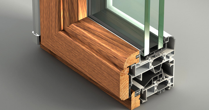 Infissi in alluminio legno serie AELLE 100 STH