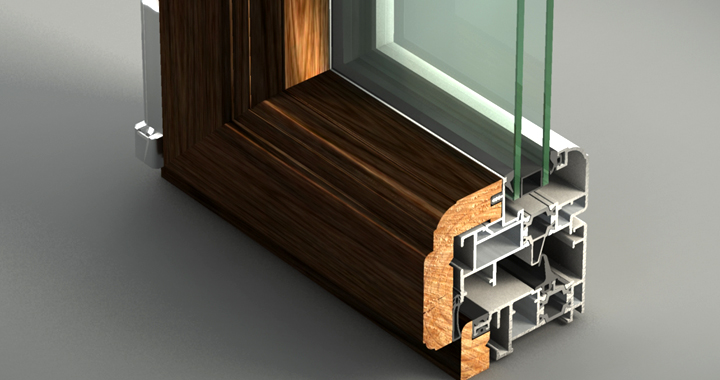 Infissi in alluminio legno serie AELLE 80 STH