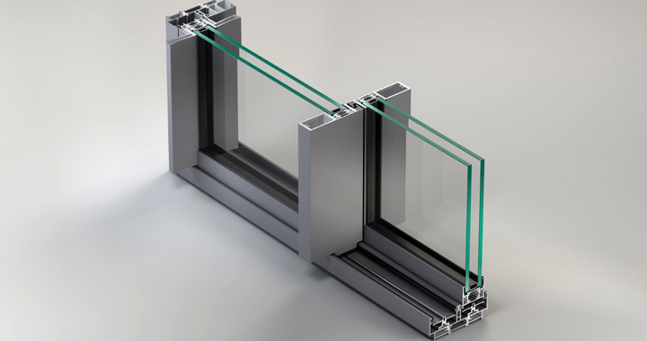 Infissi in alluminio apertura scorrevole serie NC-S 120 STH Slim