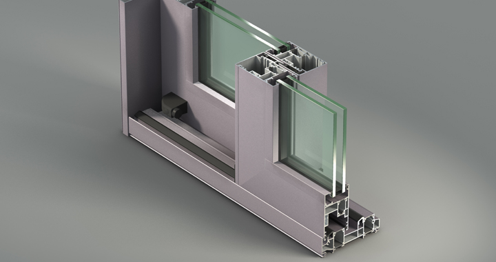 Infissi in alluminio apertura scorrevole serie NC-S 150 STH